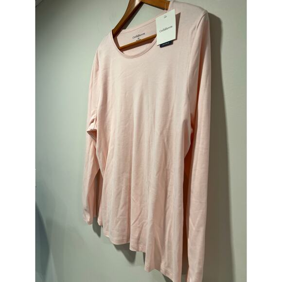 NWT Croft & Barrow Long Sleeve Crew Neck Shirt 100% Cotton Pale Pink Size 1X JL - Picture 2 of 7